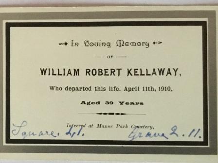 Memorial Card for William R
