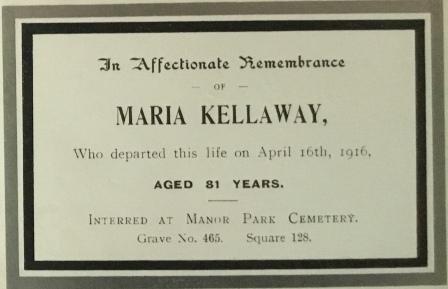 Memorial Card for Maria