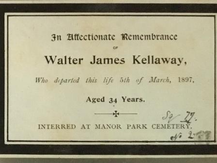 Memorial Card for Walter J